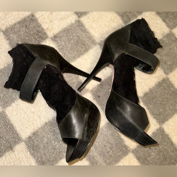 Betsey Johnson Lace sock platform heels punk grunge Y2K - Picture 2 of 6